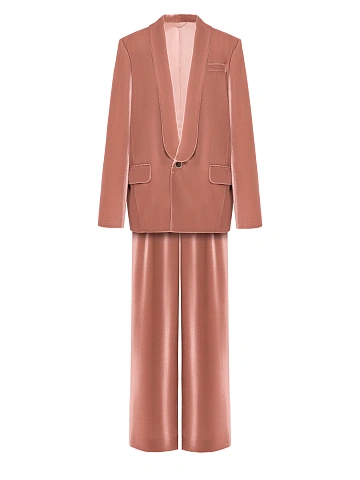 Розовый костюм-двойка из бархата, 1