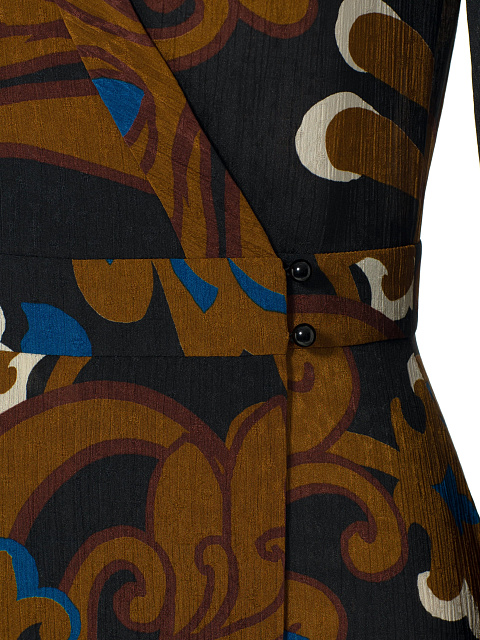 Коричневое платье-макси с цветочным принтом, 4