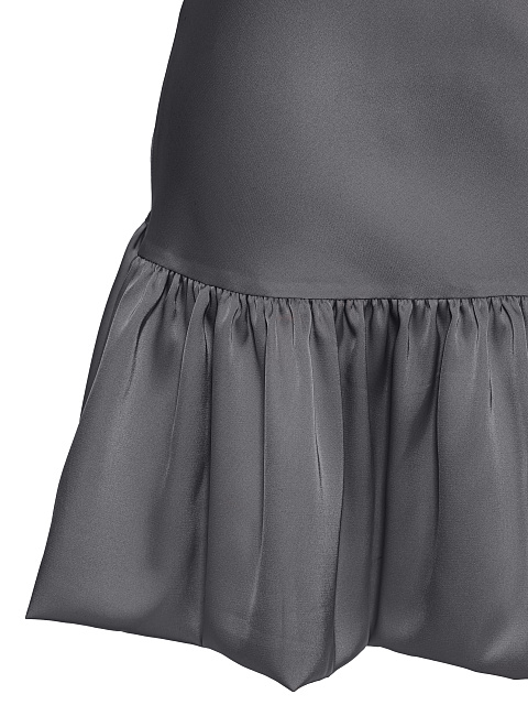 Темно-серое платье-комбинация с воланом, 3