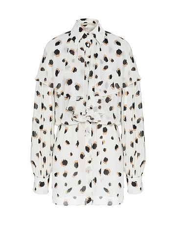 Платье-мини из шифона с принтом, 1