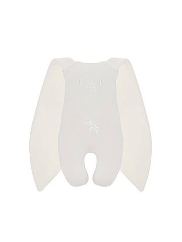 Игрушка "Заяц" белая с белой вышивкой, 1