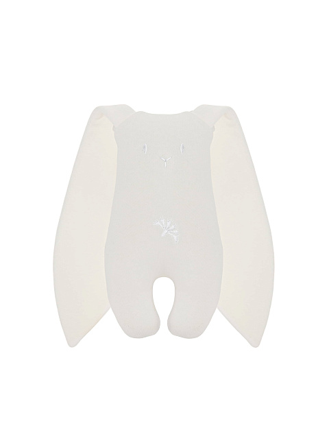 Игрушка "Заяц" белая с белой вышивкой, 1