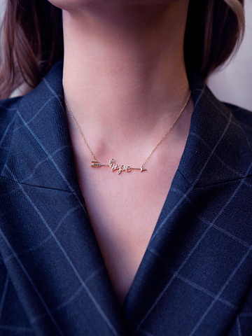 Колье с кулоном "hope" из розового золота и бриллиантов, 2