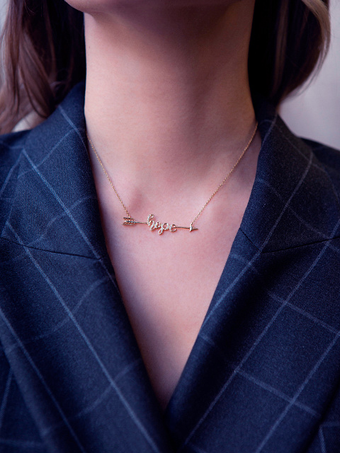 Колье с кулоном "hope" из розового золота и бриллиантов, 2