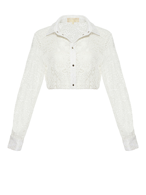 Белая укороченная блузка из кружева, 1