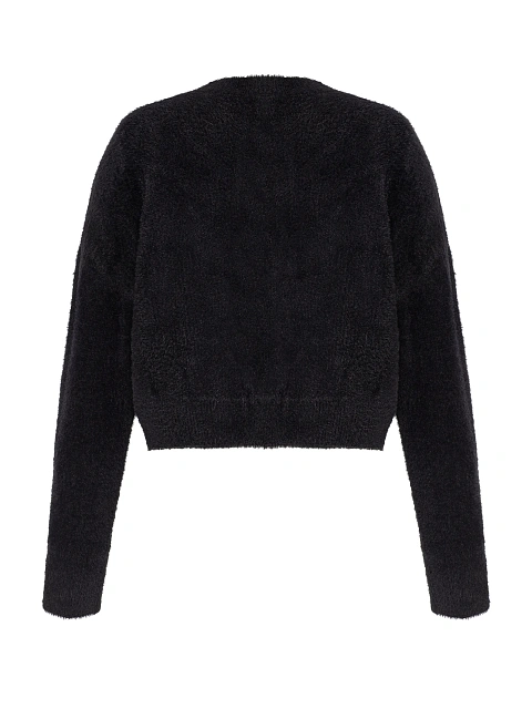 Черный вязаный джемпер из трикотажа, 3