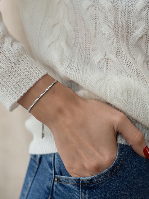 Браслет из белого золота с бриллиантами круглой огранки, 2