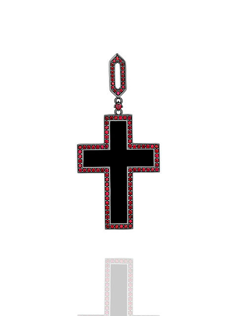 Кулон из черненого золота с агатом и рубинами, 3