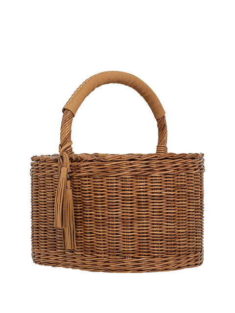 Бежевая сумка-корзина с двумя крышками, 2