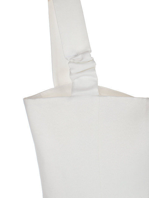 Белый атласный топ с баской, 3