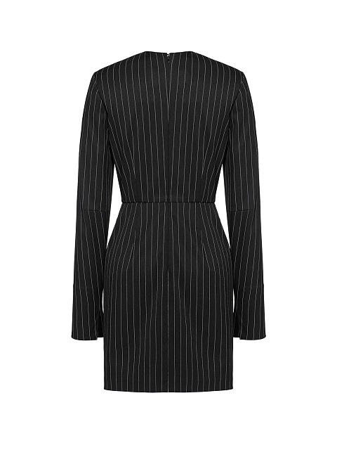 Черное платье-мини в полоску, 2