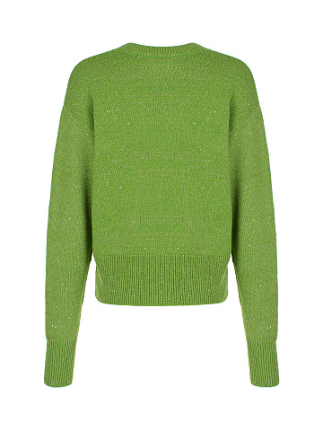 Зеленый пуловер с люрексом и пайетками, 2
