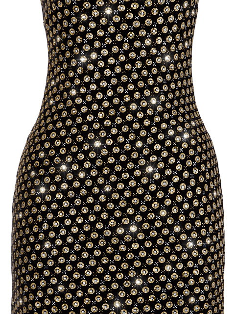 Черное бархатное платье-мини с бахромой, 3