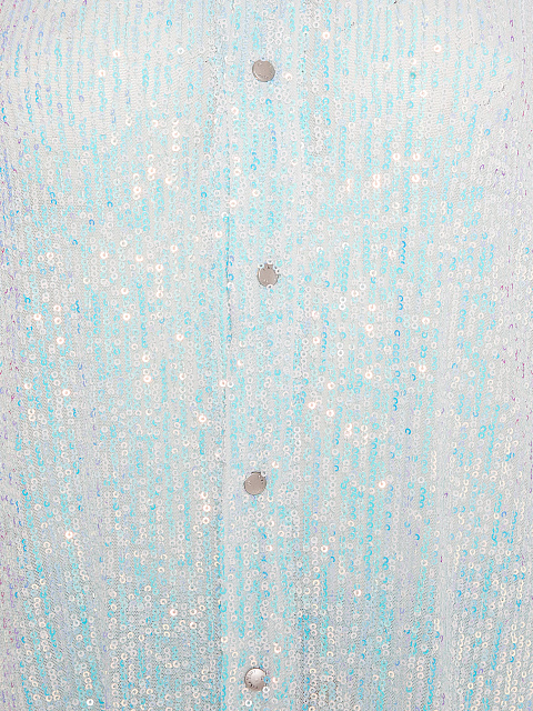 Голубой костюм из рубашки и брюк в пайетках, 4