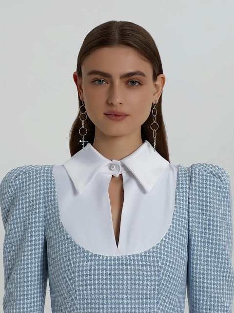 Длинные серьги из серебра с топазами скай, 4