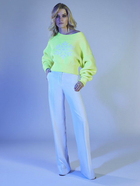 Укороченный неоновый свитер со снежинкой, 5 Укороченный неоновый свитер со снежинкой, 5