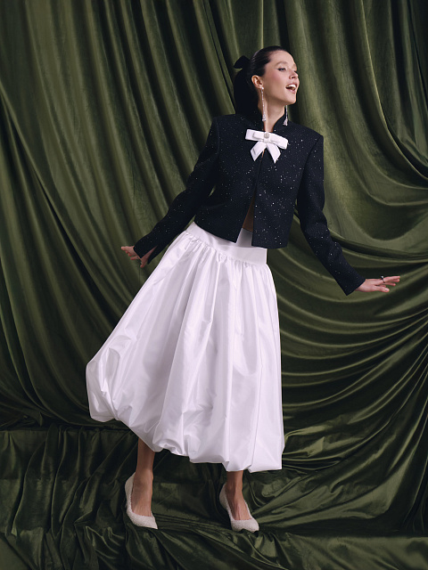 Белая юбка-миди из тафты, 6 Белая юбка-миди из тафты, 6