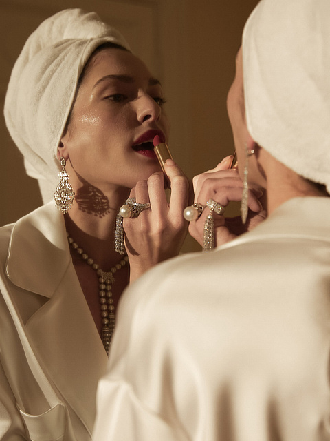 Серьги из белого золота с бриллиантами огранки «бриолет», 3