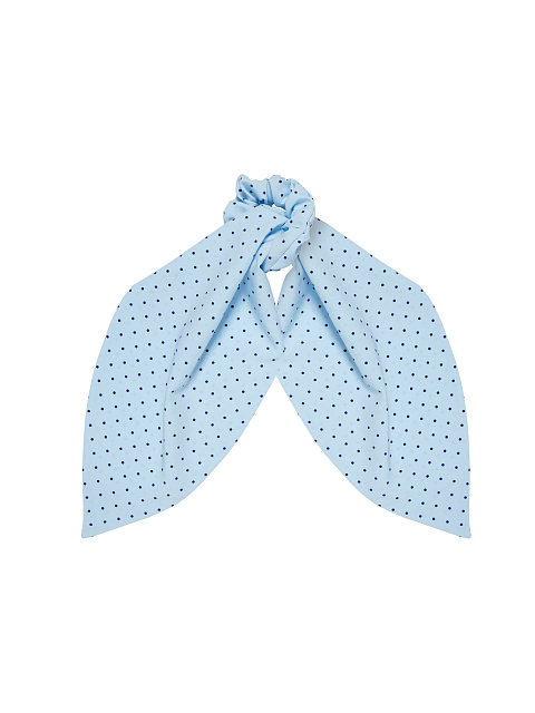Голубая резинка из шифона в горошек, 1
