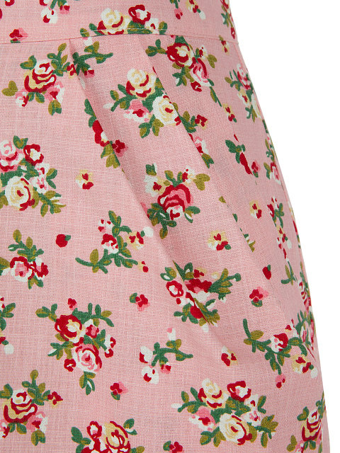 Розовый льняной комплект с цветочным принтом, 5