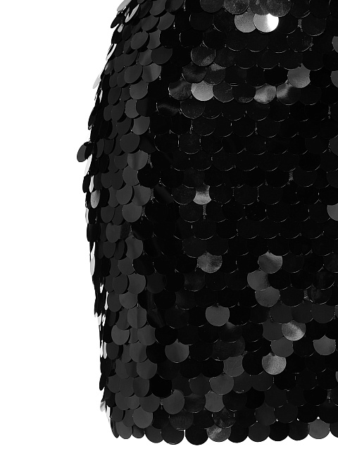 Черная юбка-мини в крупных пайетках, 3