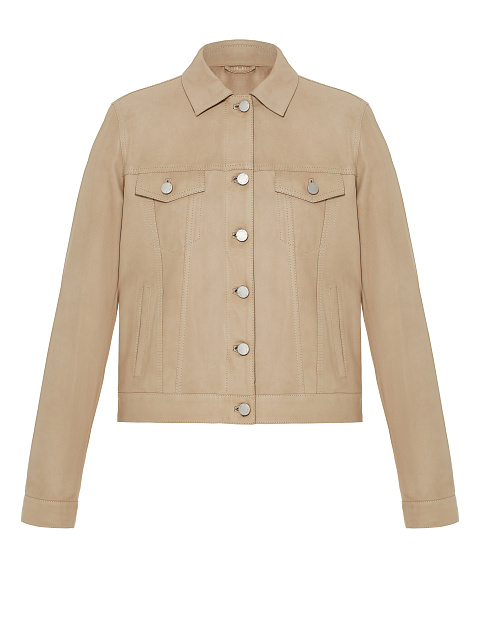 Бежевая куртка из кожи, 1