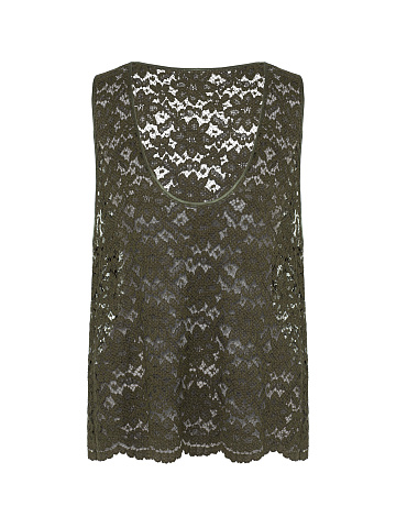 Топ цвета хаки из кружева, 1