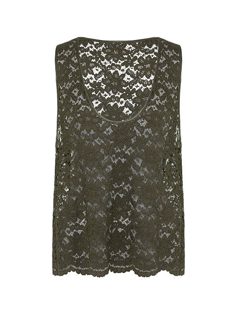 Топ цвета хаки из кружева, 1