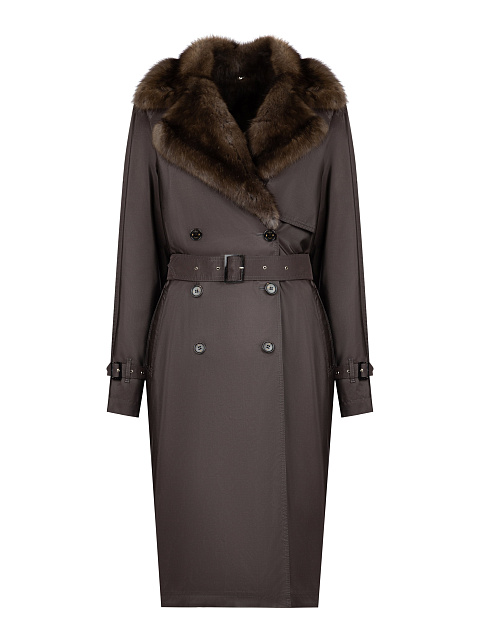 Коричневый тренч на подкладке из соболя, 8 Коричневый тренч на подкладке из соболя, 8