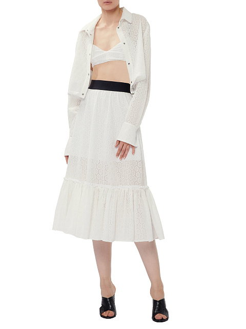 Белая юбка-миди из хлопкового кружева, 4 Белая юбка-миди из хлопкового кружева, 4