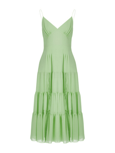 Зеленое шифоновое платье-миди, 1