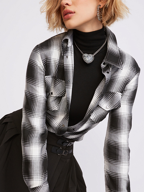 Черно-белая рубашка в клетку, 4