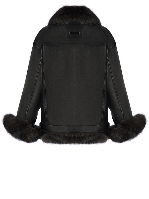 Черная кожаная куртка с подкладом из меха соболя, 3 Черная кожаная куртка с подкладом из меха соболя, 3