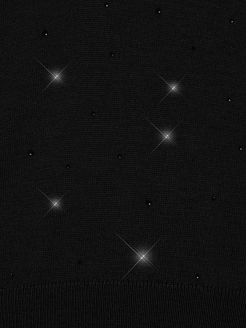 Черный пуловер из кашемира в стразах, 3