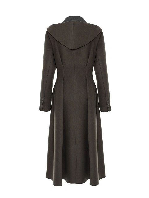 Серое однобортное пальто с капюшоном, 6 Серое однобортное пальто с капюшоном, 6