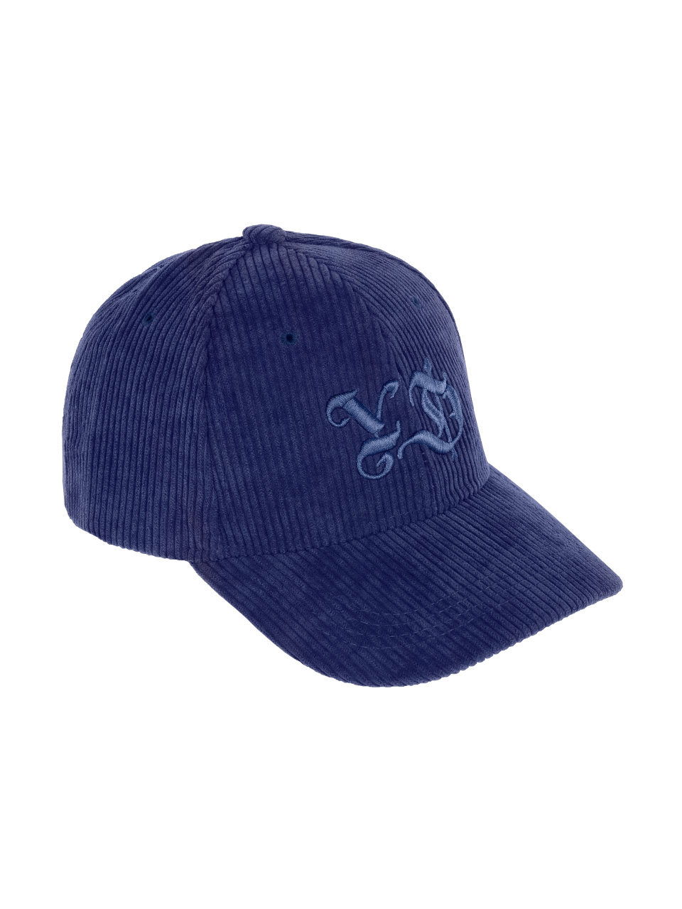 Синяя кепка из вельвета с вышивкой YD, 1