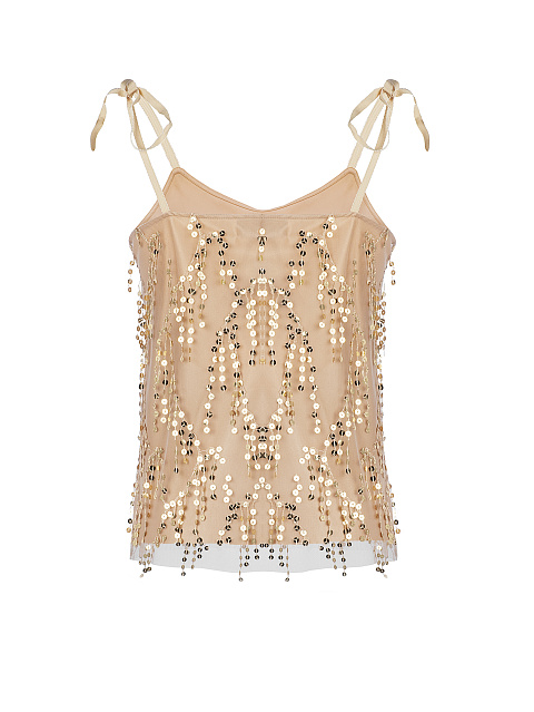 Бежевый топ в пайетках, 2