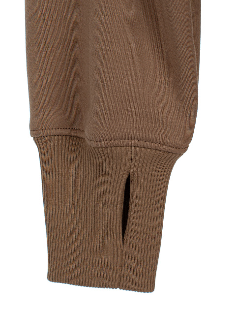 Коричневый костюм с укороченной толстовкой и кнопками на лампасах, 5