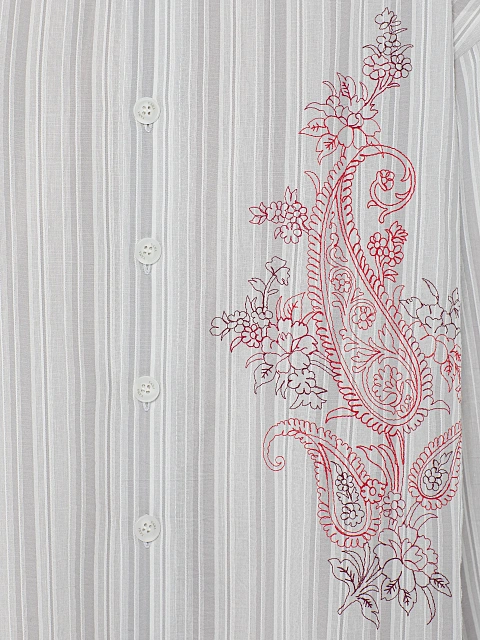 Серая рубашка в полоску с вышивкой пэйсли, 3