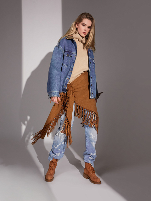 Коричневый кашемировый платок, 4