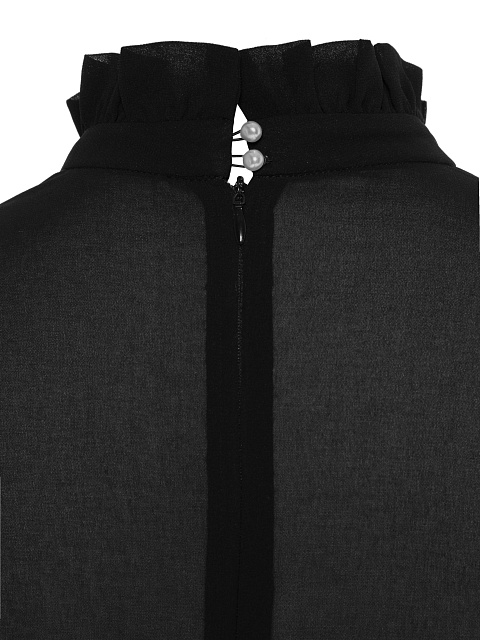 Черно-белое платье-мини из шифона и твида, 4 Черно-белое платье-мини из шифона и твида, 4