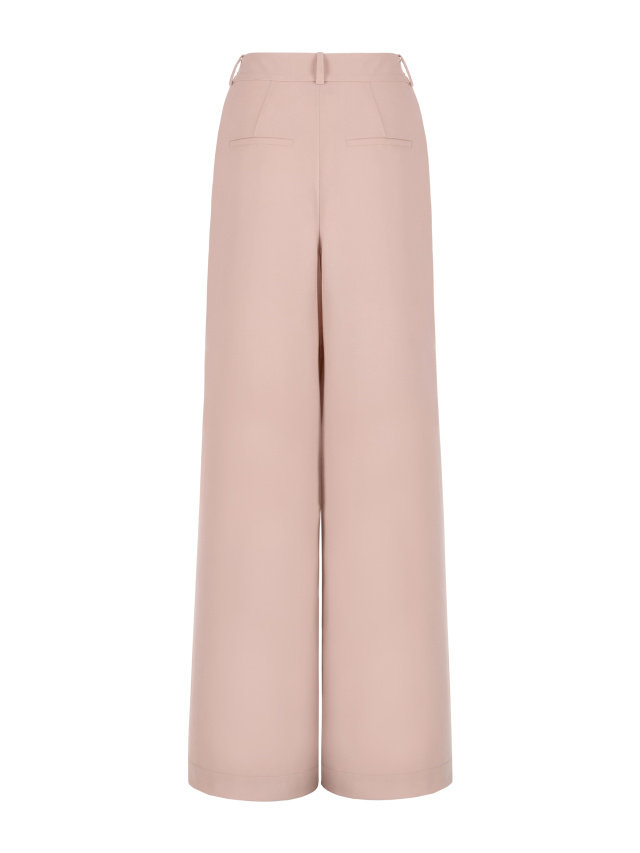 Розовые брюки-палаццо с защипами, 2