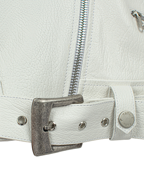 Объемная белая косуха с шипами, 4