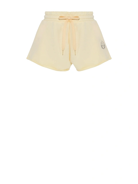 Светло-желтый костюм из футера с шортами, 3