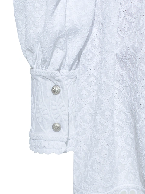 Белое кружевное платье-мини из хлопка, 4 Белое кружевное платье-мини из хлопка, 4