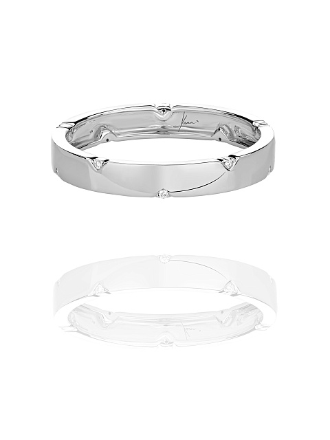 Кольцо из белого золота с бриллиантами круглой огранки, 2 Кольцо из белого золота с бриллиантами круглой огранки, 2