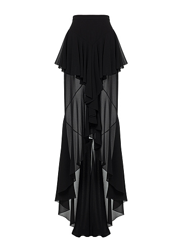 Черная юбка-макси из шифона, 1