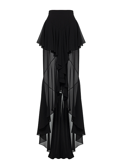 Черная юбка-макси из шифона, 1