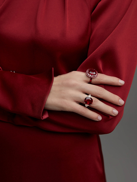 Кольцо из розового золота с рубеллитом и бриллиантами, 5