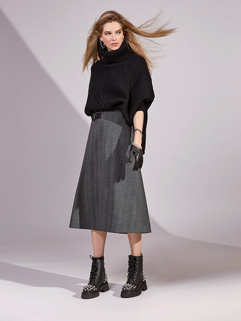 Черный кашемировый свитер с косами, 4 Черный кашемировый свитер с косами, 4